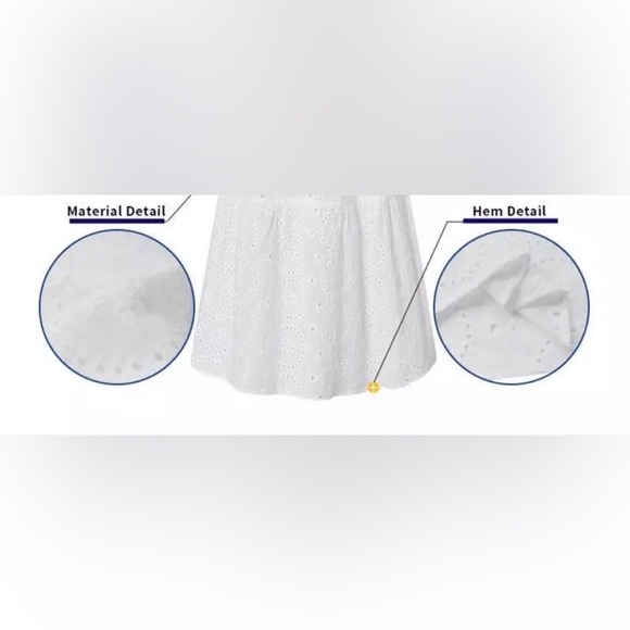 ➕Flutter Sleeve Eyelet Lace Dress. Color: White. Size: Plus - Picture 4 of 11